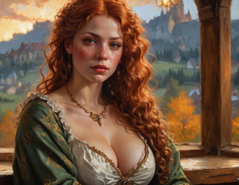 Medieval Polish Queen Portrait in Detailed Digital Painting