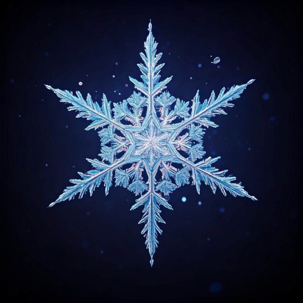 Luminous Snowflake: Detailed Matte Painting in Deep Color