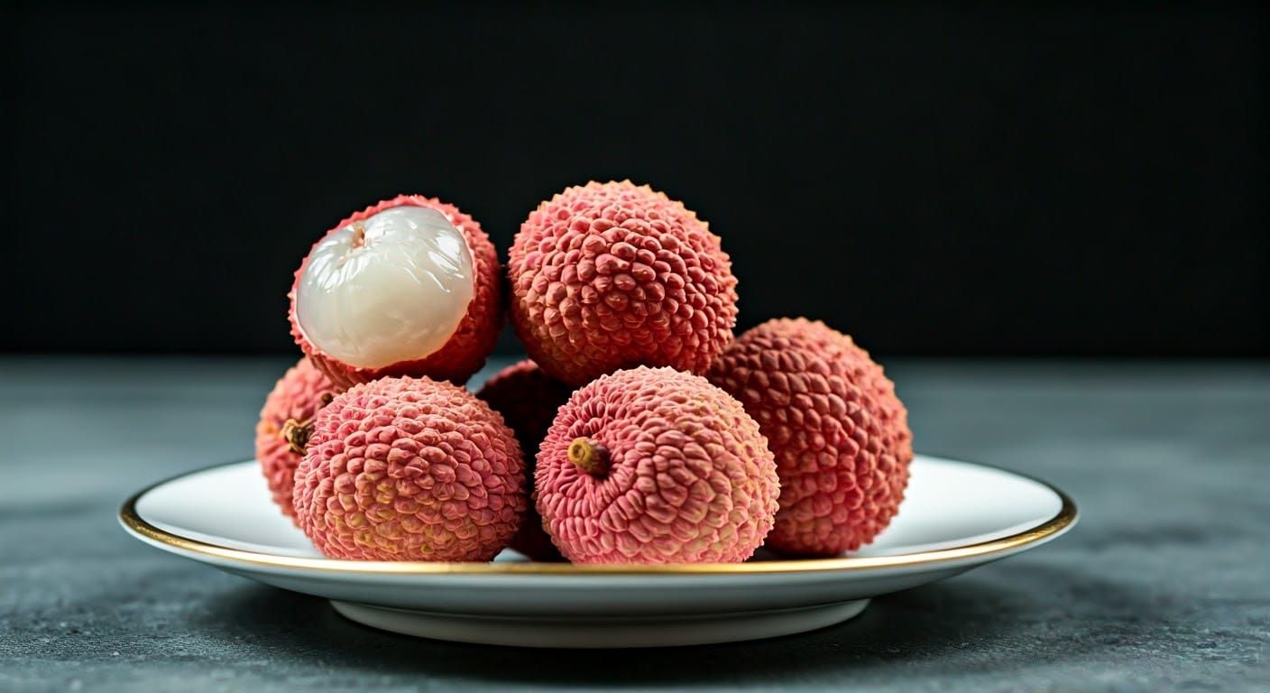 Vibrant Lychee Fruit Still Life Photography