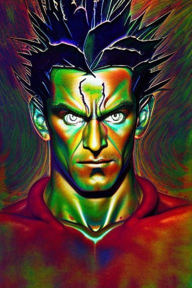 Fierce Broly Portrait with Cobalt Cracked Skin