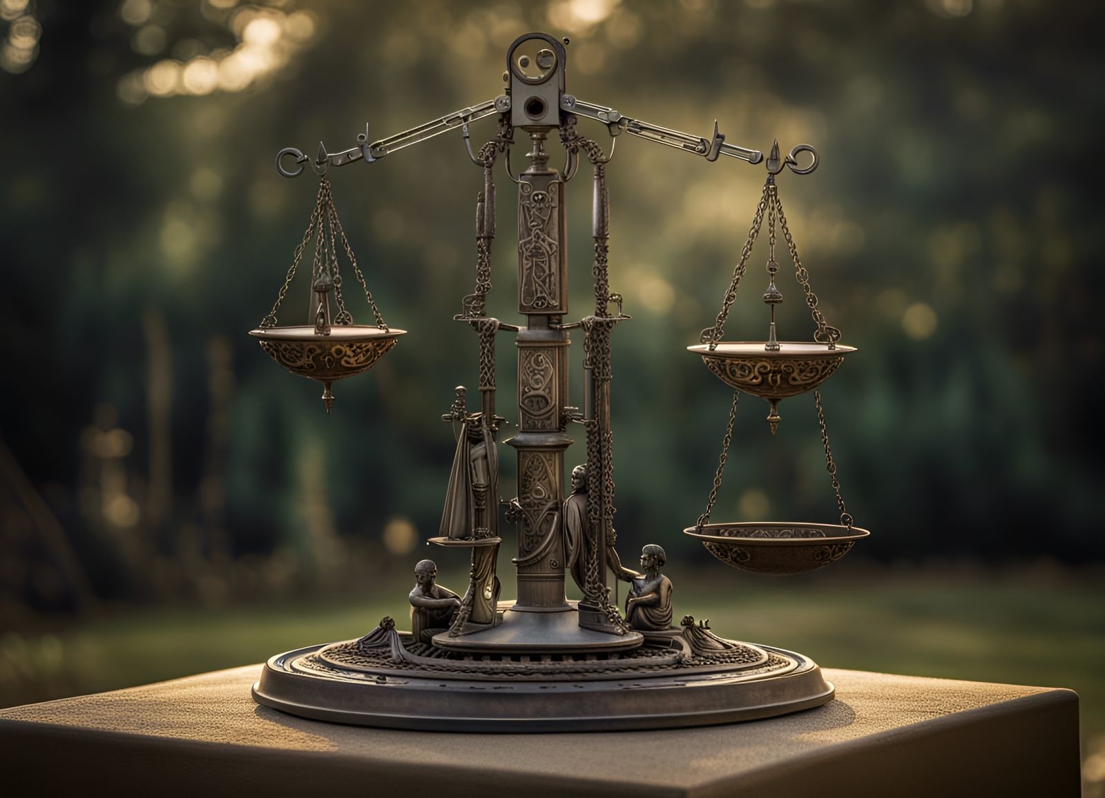 Libra Scales of Fate Steel Sculpture Photograph