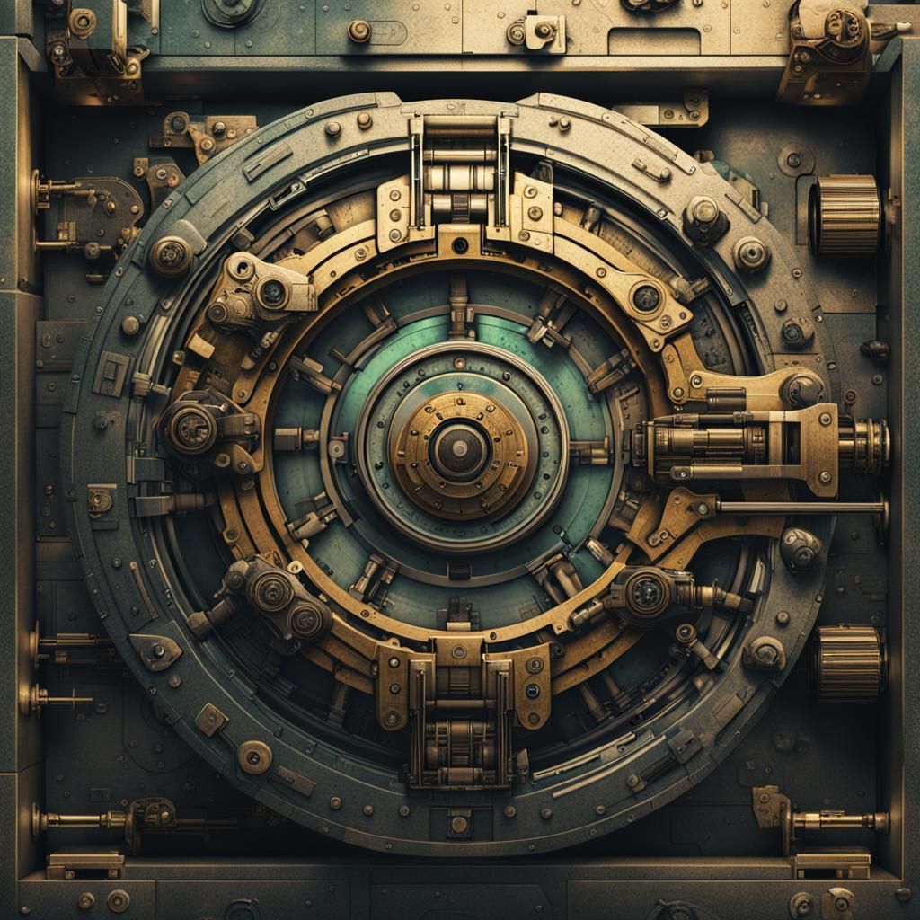 Complex Vault Lock in Cyberpunk Style