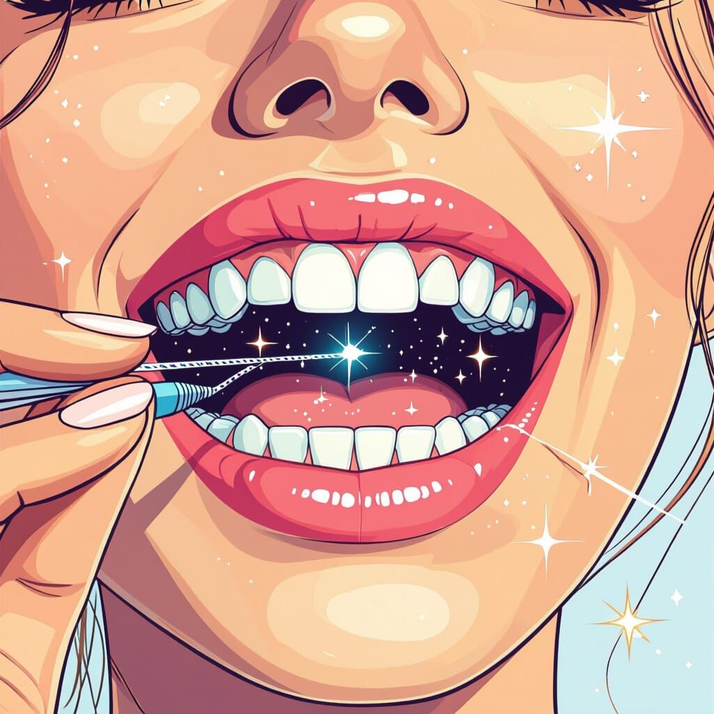 Zigzag Floss for Sparkling Teeth: A Syd Mead-Inspired Dental...