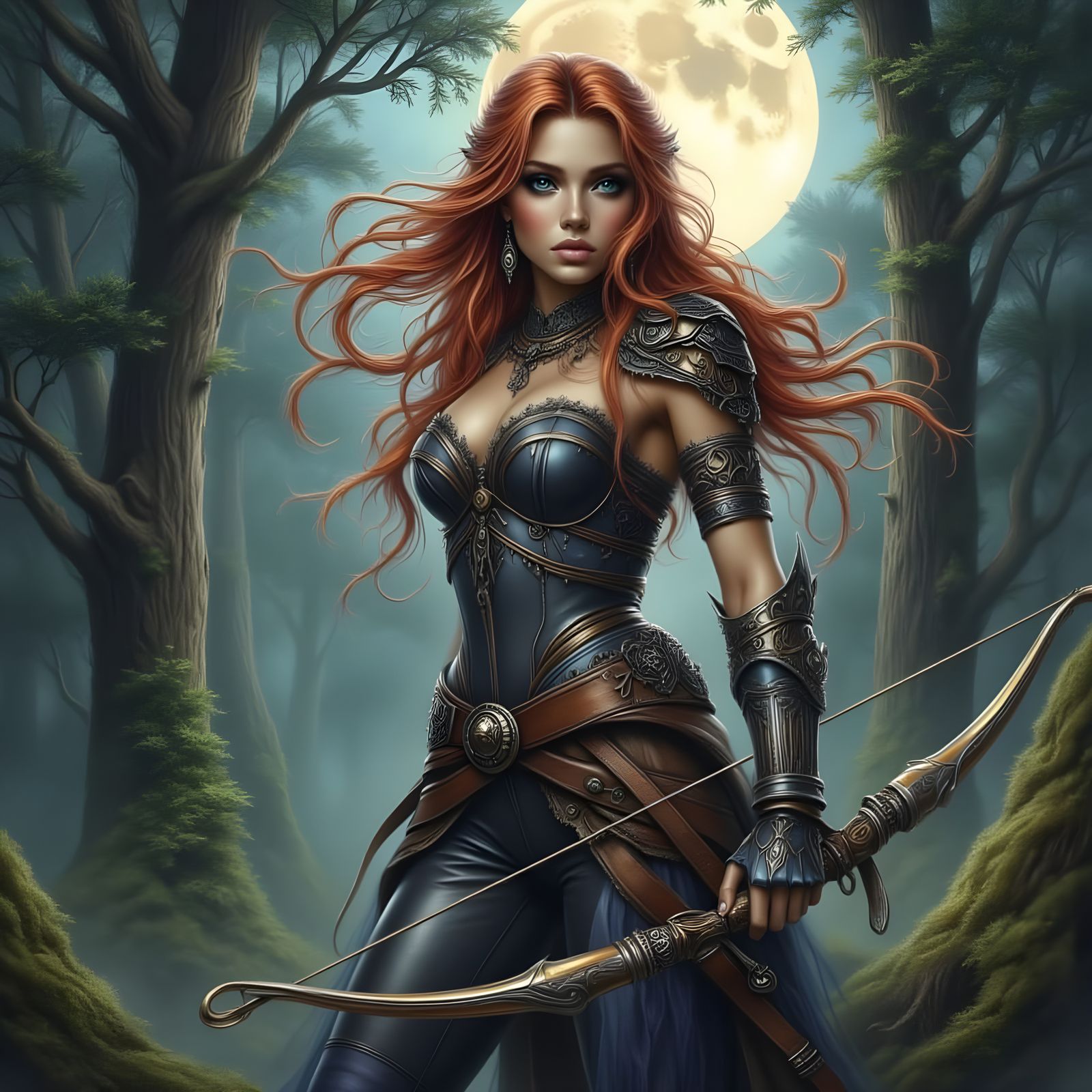 Moonlit Huntress in Bohemian Style