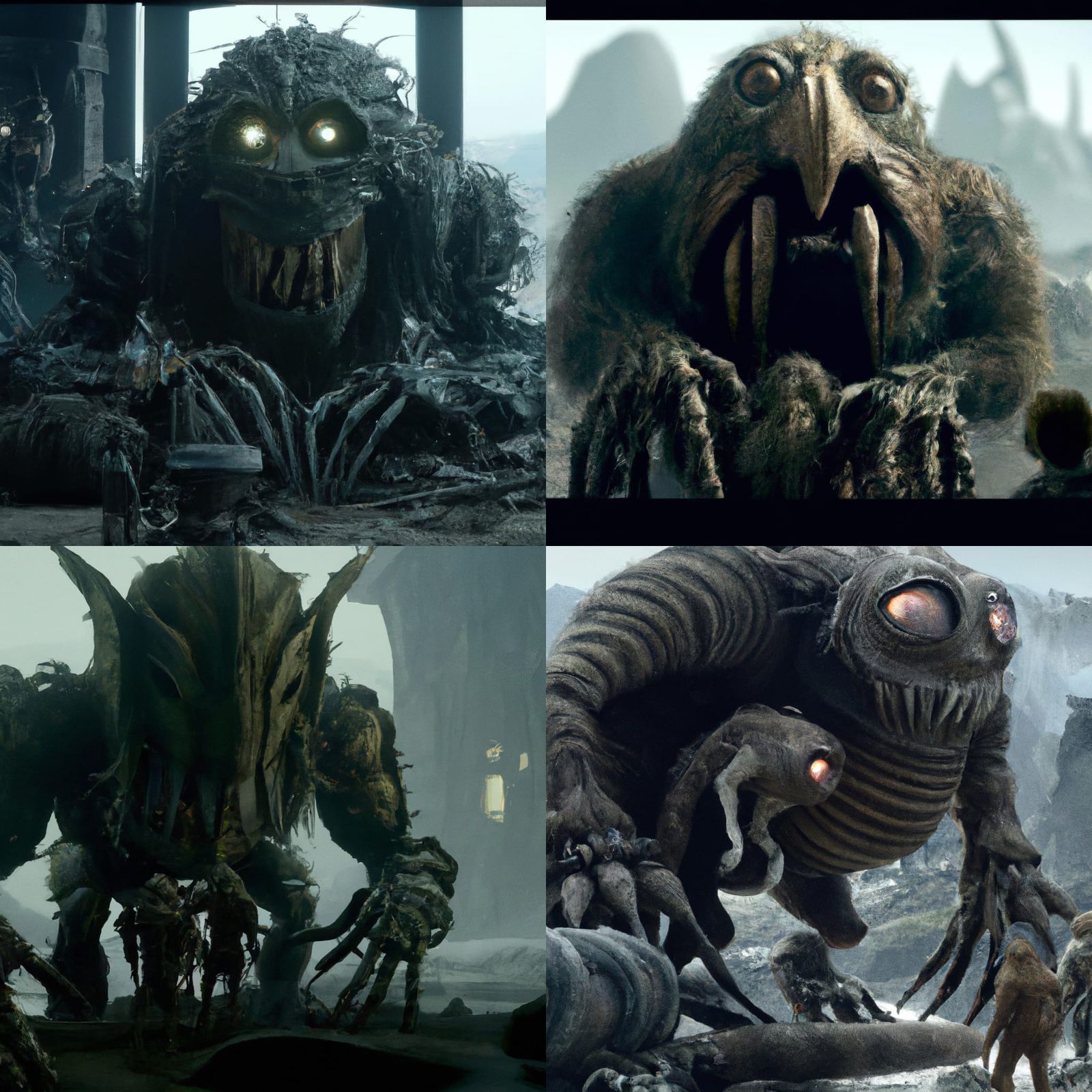 Detailed Monsters in a Cinematic Horror Style