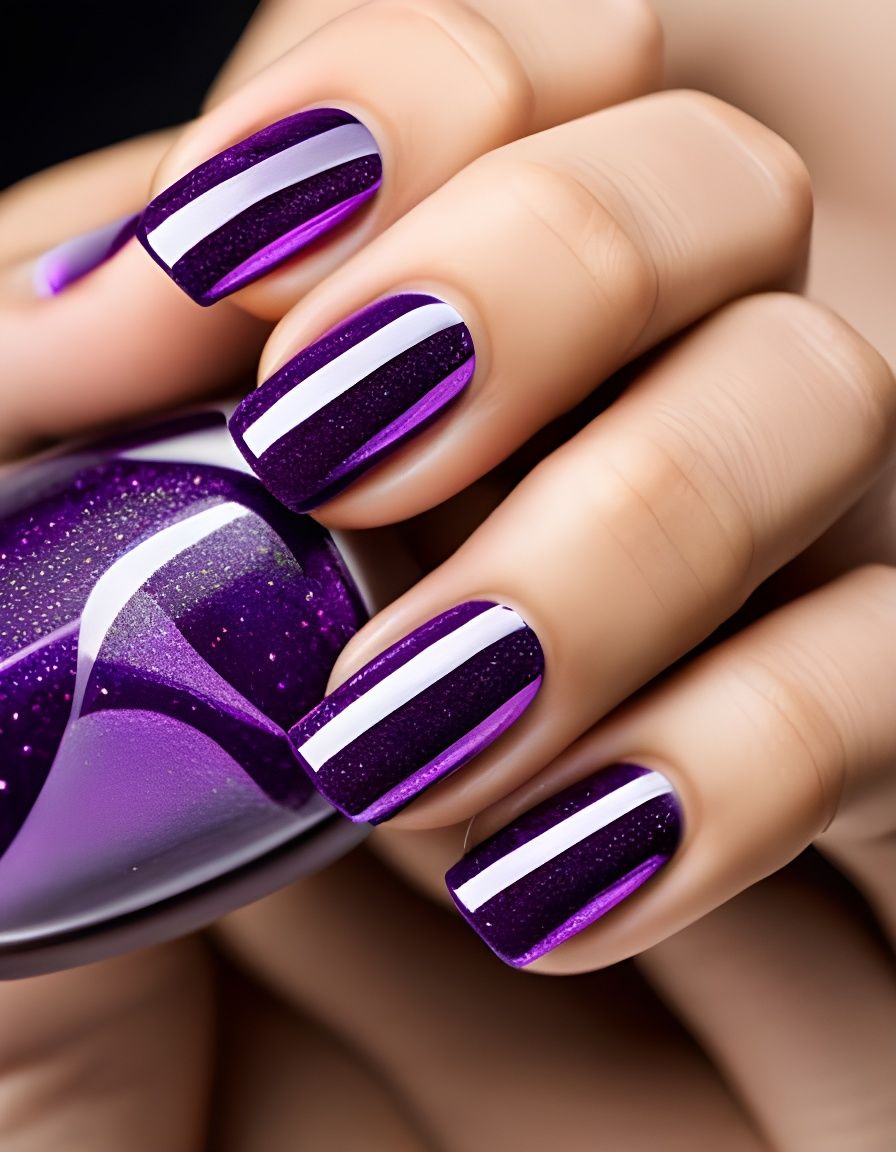 Shiny Glitter Gel-Polish Manicure Art