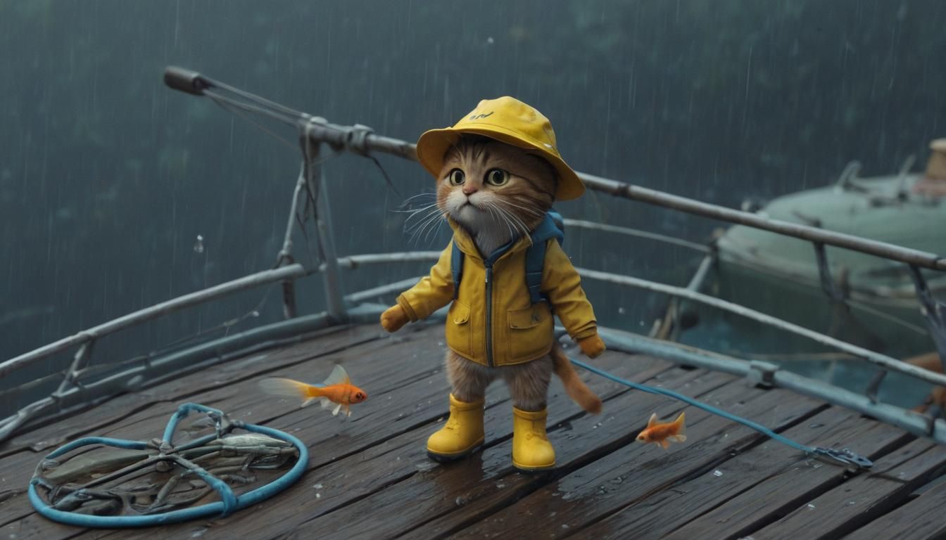 Tabby Cat Captain in Pixar-Style Animation
