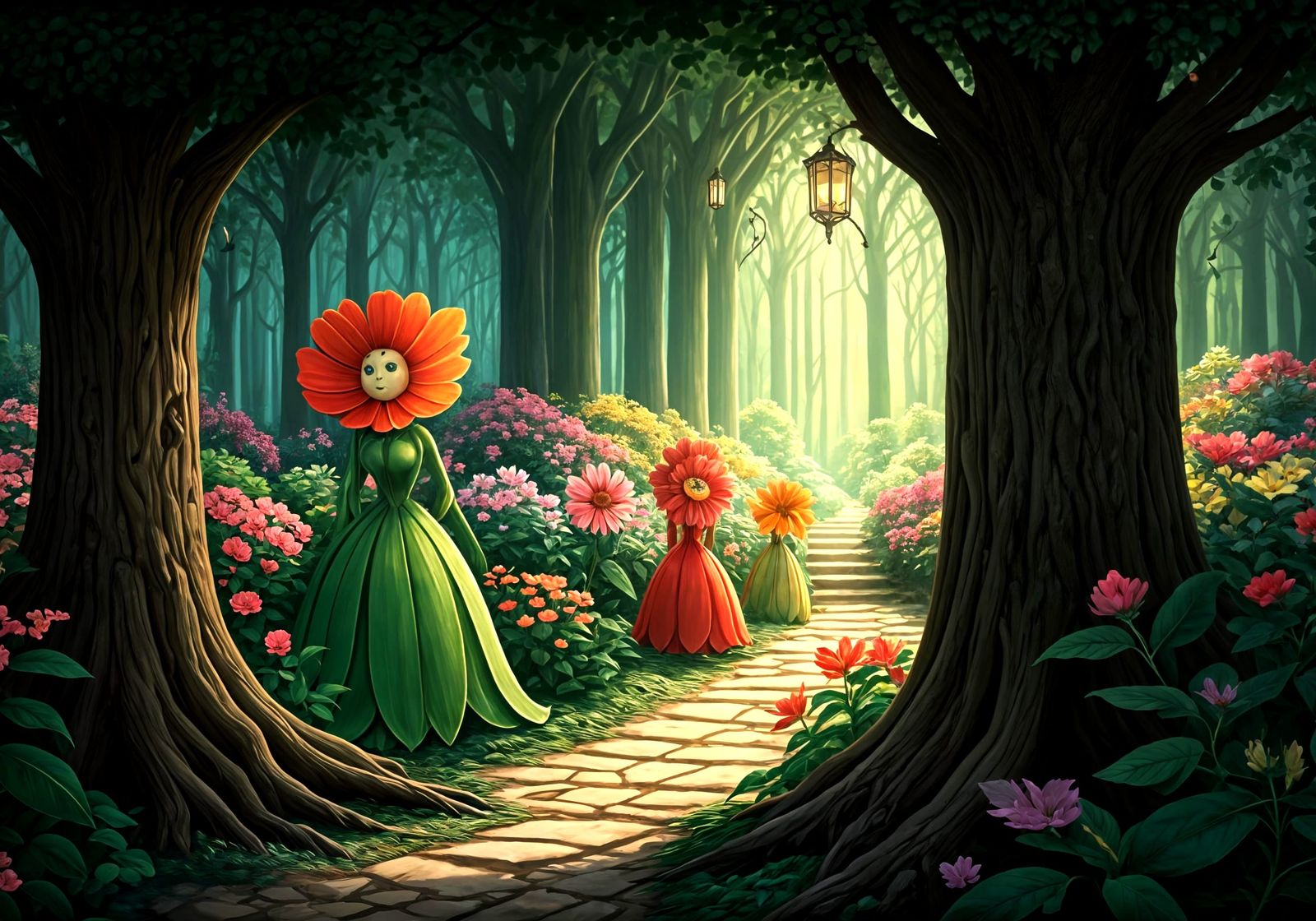 Flowers Playing Hide-and-Seek in a Garden