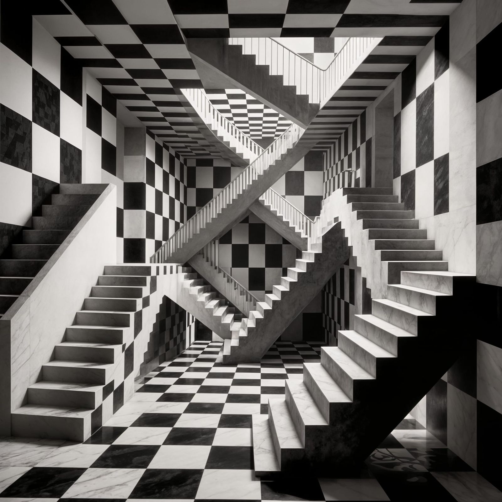Escher-Style Impossible Architecture With Conflicting Stairc...