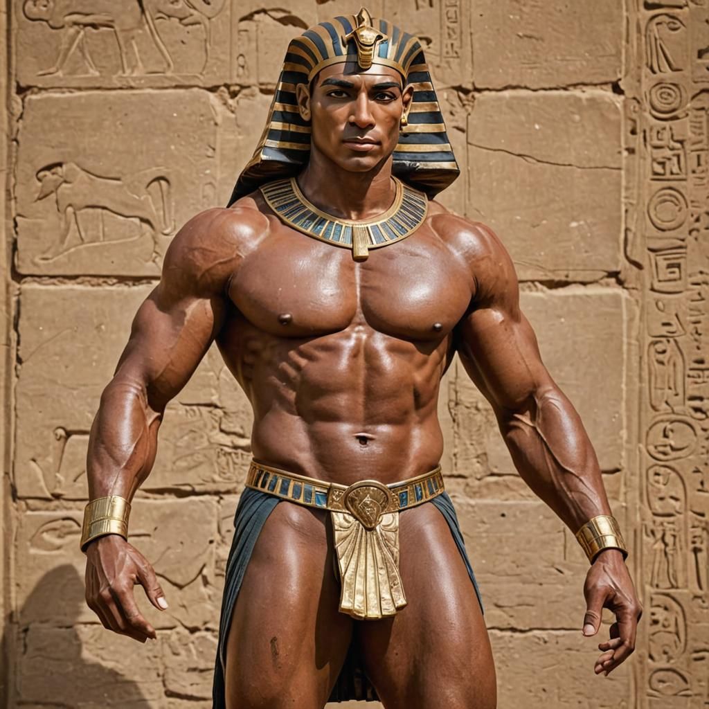 Muscular Pharaoh: Ancient Egyptian Bronze God