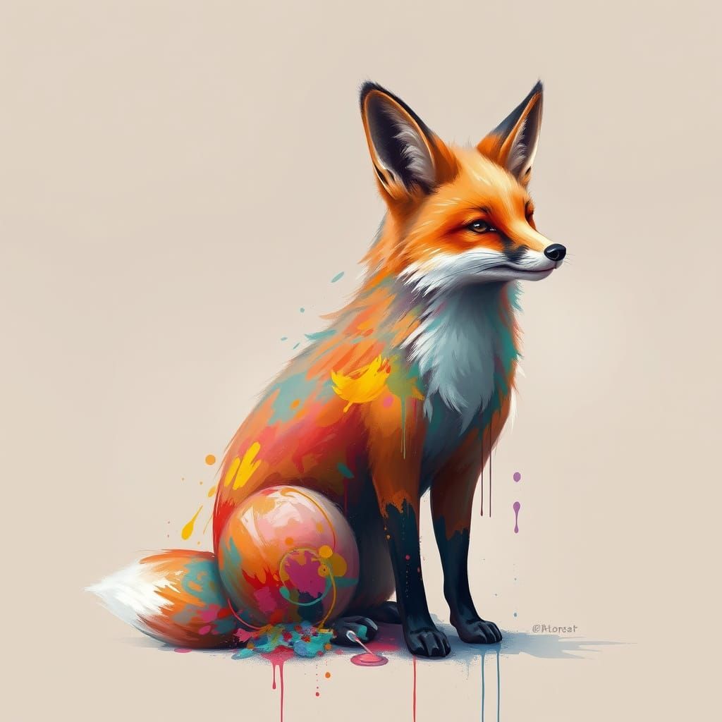 Surreal Fox Melts into a Kaleidoscope of Colors