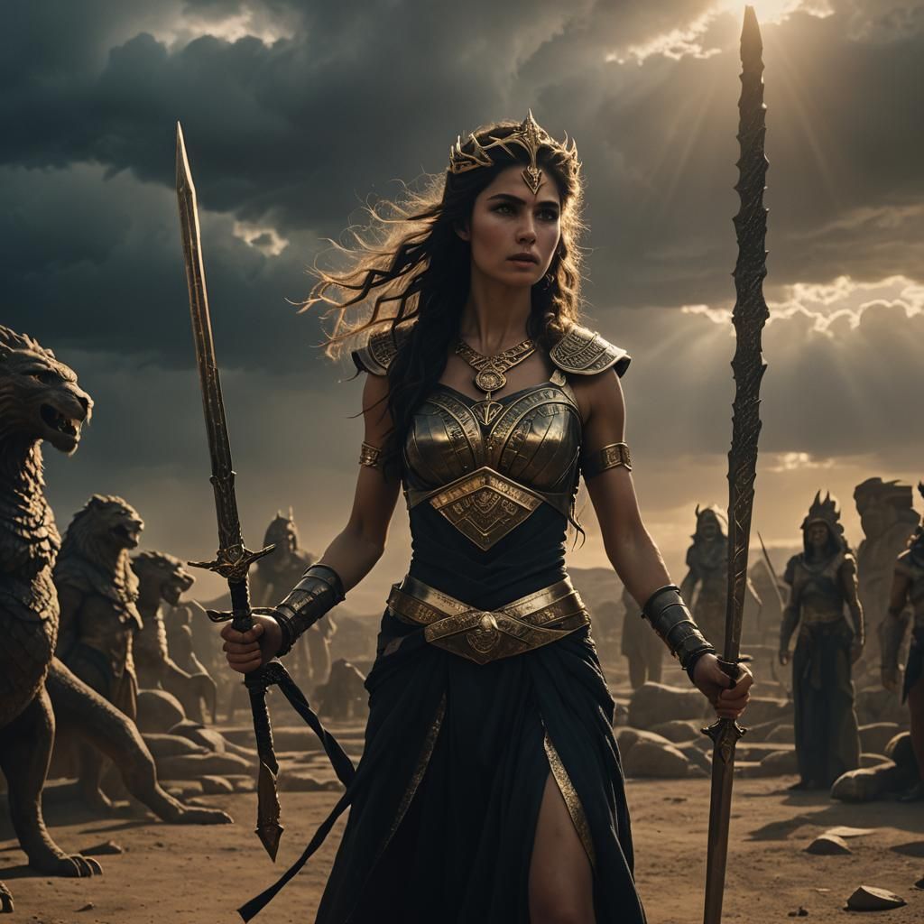 Ishtar, Goddess of War, Stands Defiant in Cinematic Still