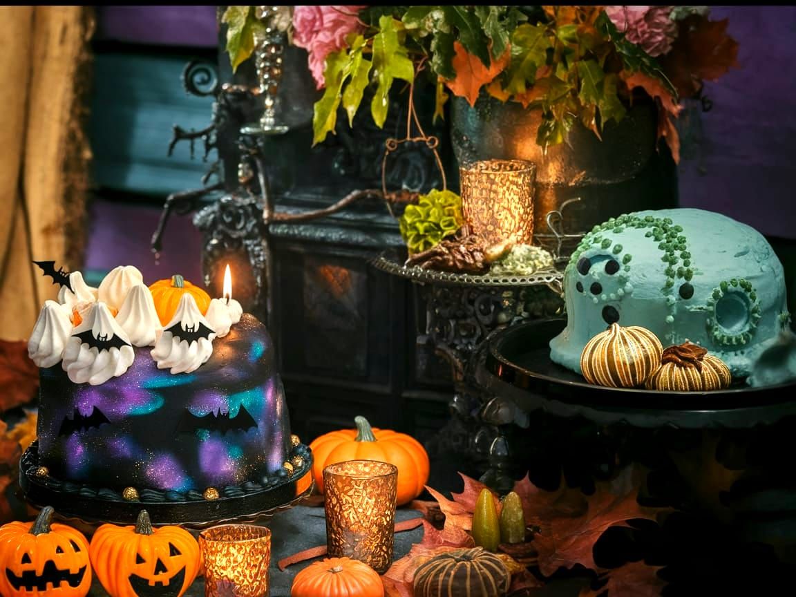 Exquisite Halloween Cake with Zentangle Design