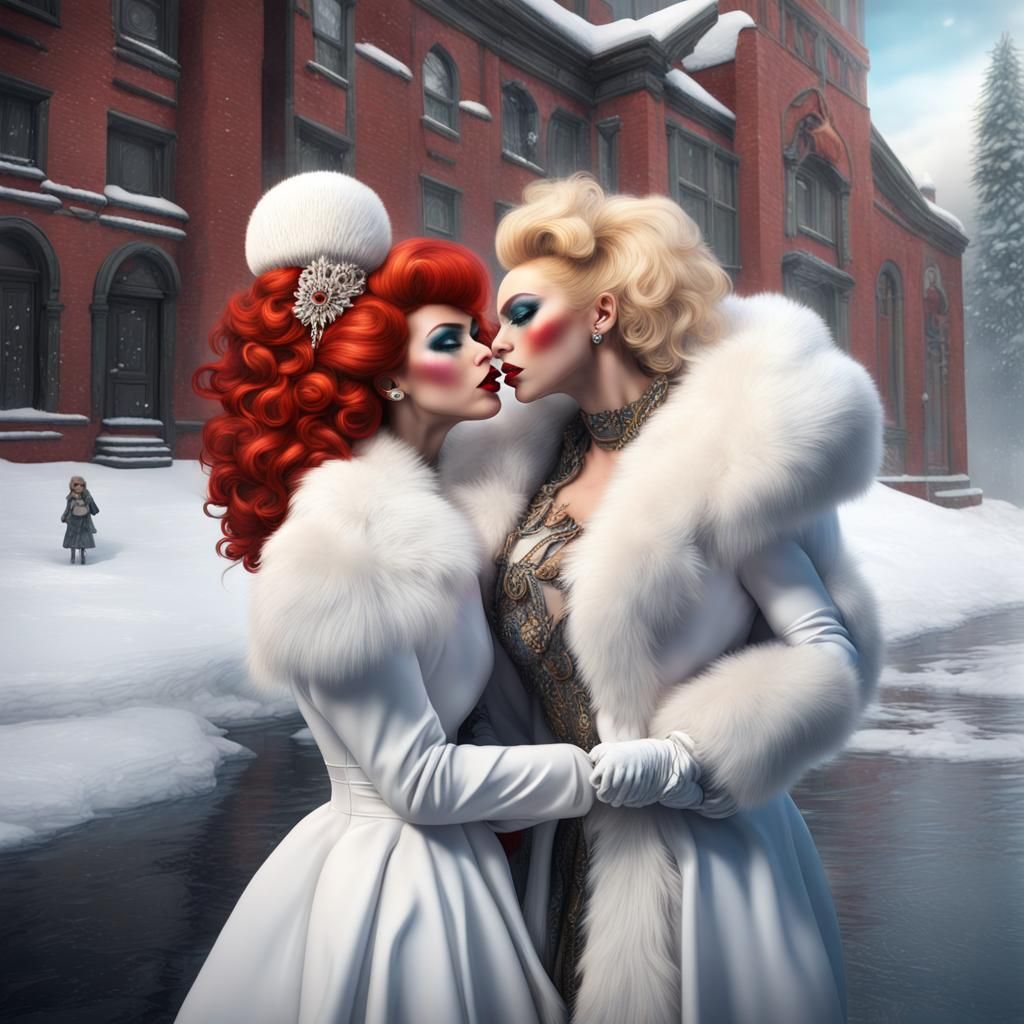 Campy Drag Queens Building a Snowman