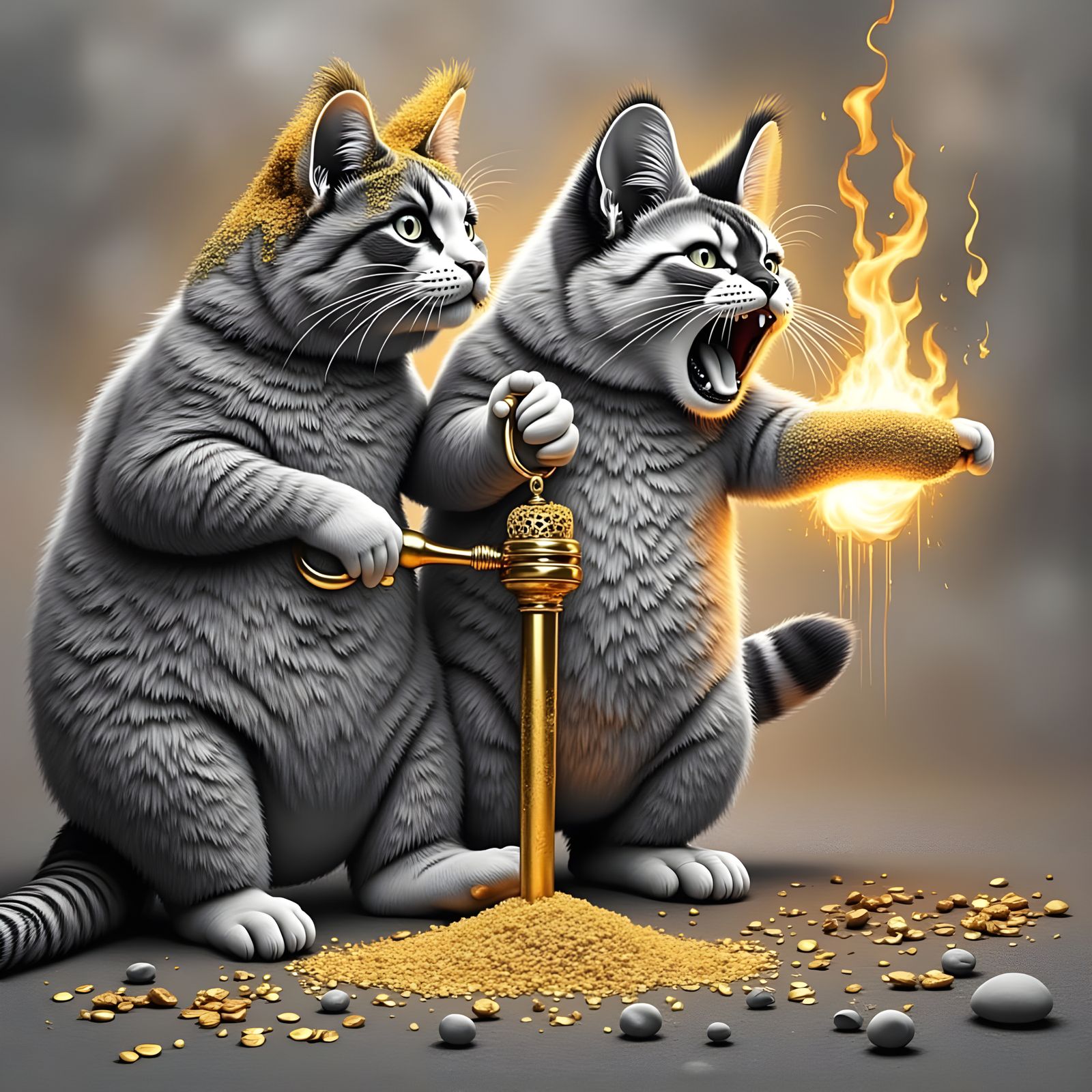 Vintage Gold Rush in a Fiery Aesthetic