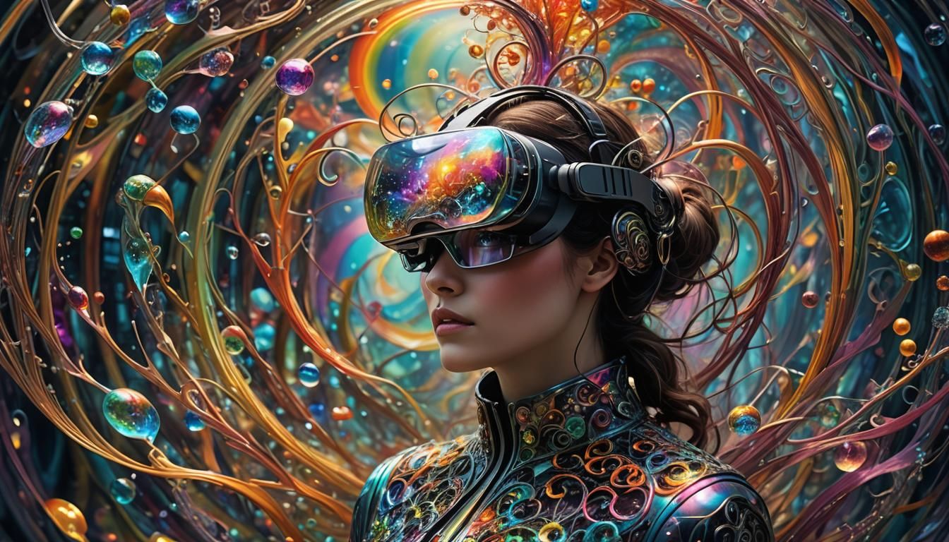 Virtual Reality World in a Jar: Surreal Digital Art