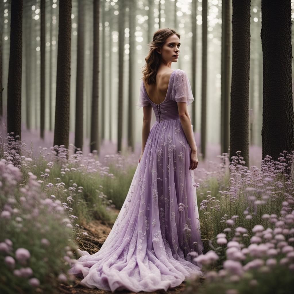 Floral Purple Dress in Enchanted Forest