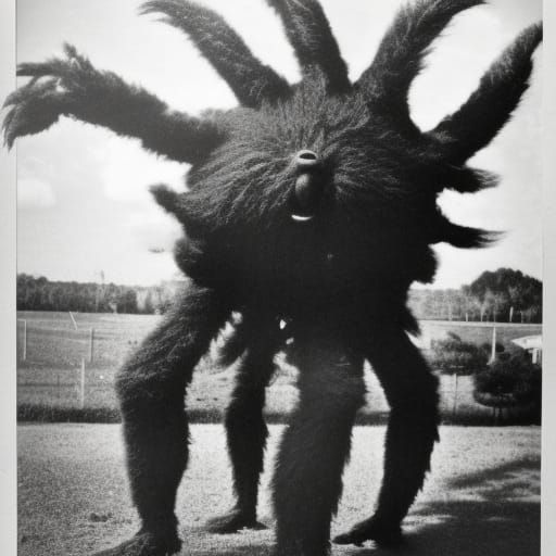 Vintage Photo of a Hairy Alien Monster