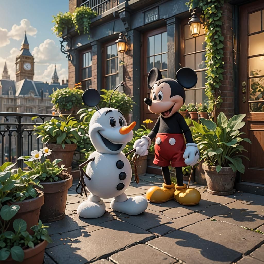 Olaf Meets Mickey