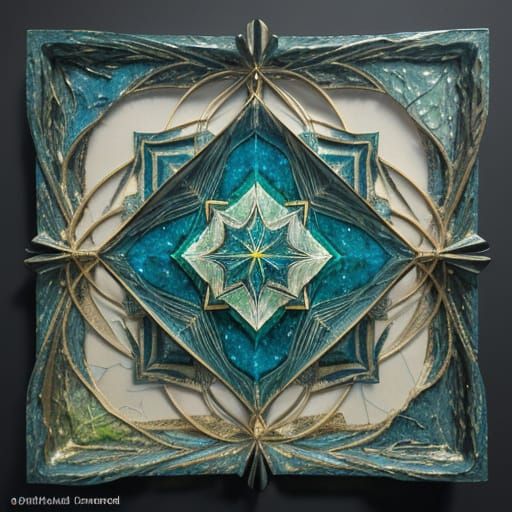 Art Deco Cathedral Landscape in Impasto Style