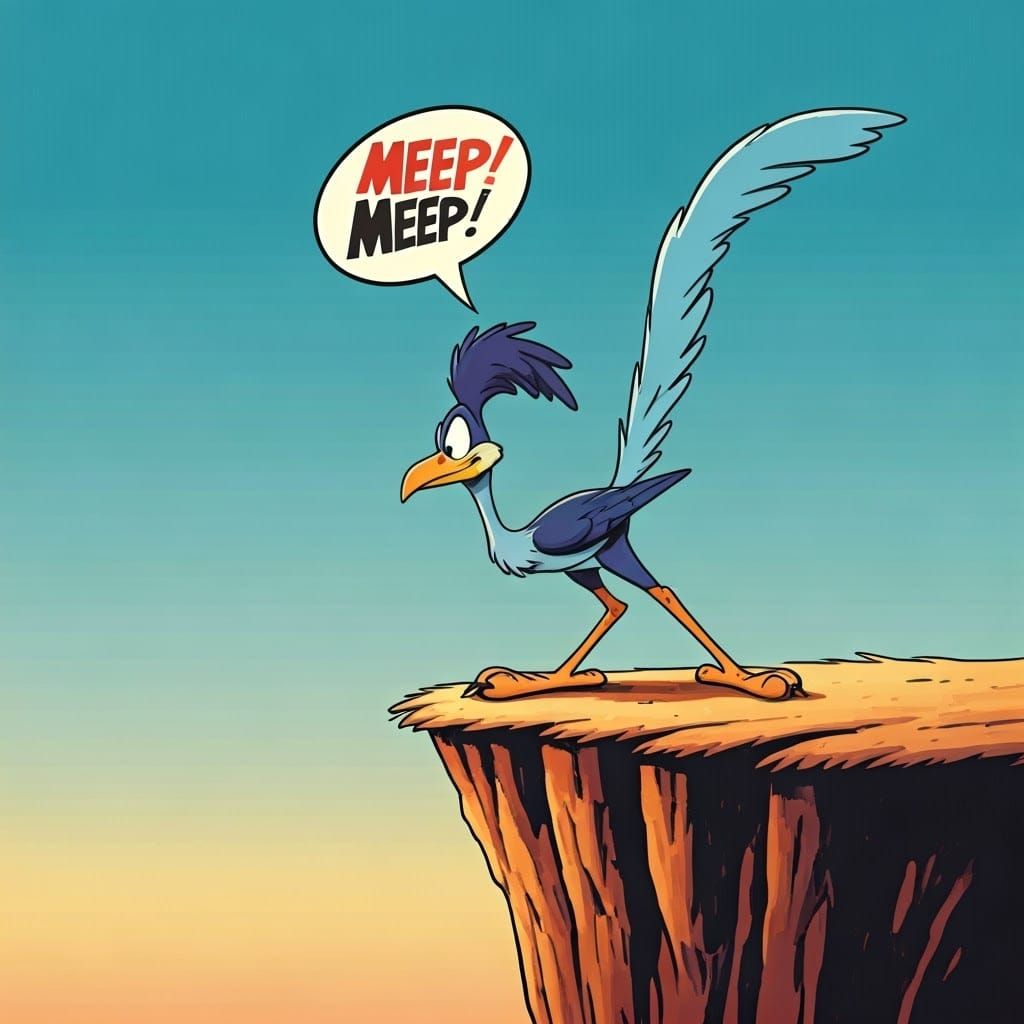 Roadrunner Looks Down With Interest