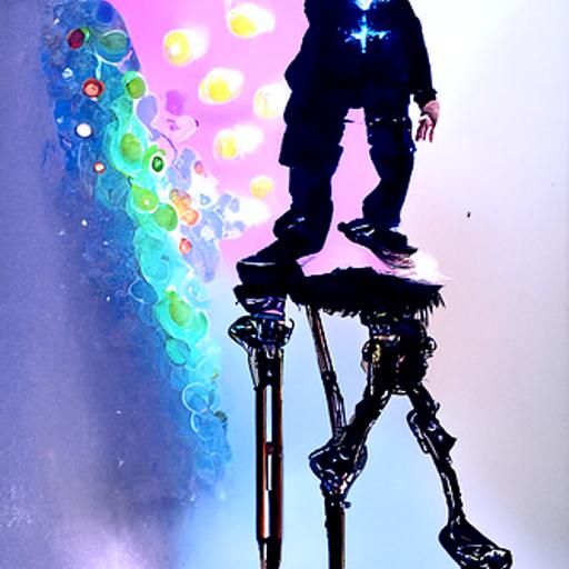 Warwick Davis on Stilts: Holographic Astral Illustration