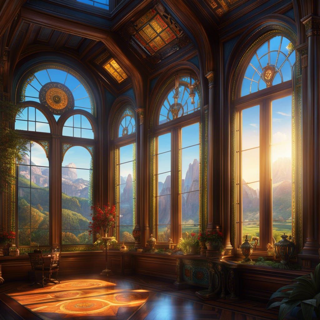 Intricate Solarium with Missing Glass Panes