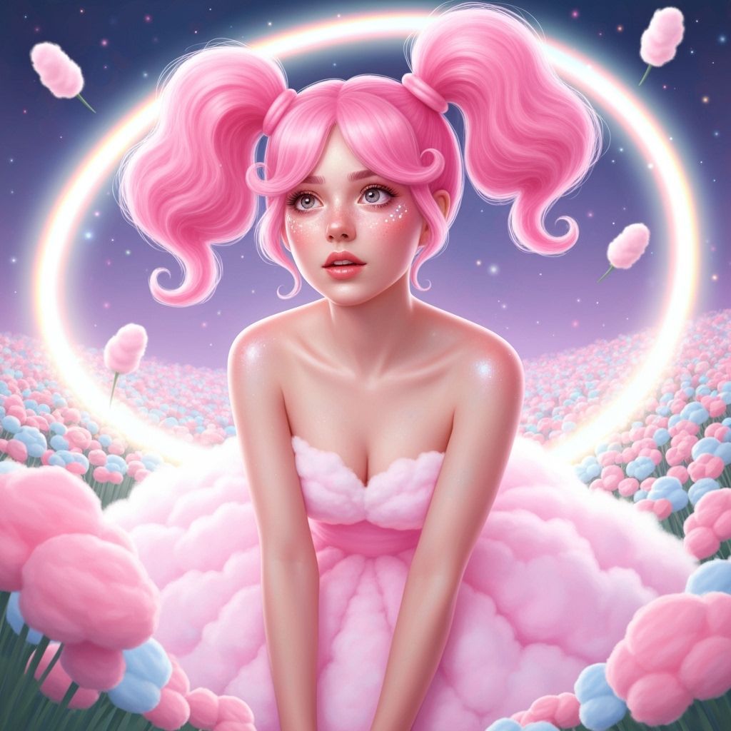 Dreamy Cotton Candy Fairy Witch in Pastel Colors