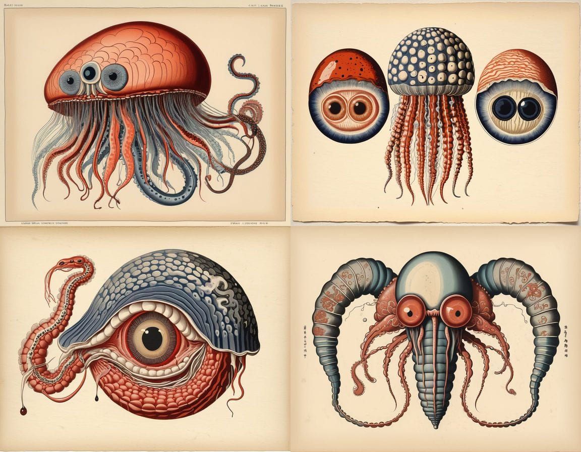 Horrific Mutant Zygote with Jellyfish and Prawn Elements