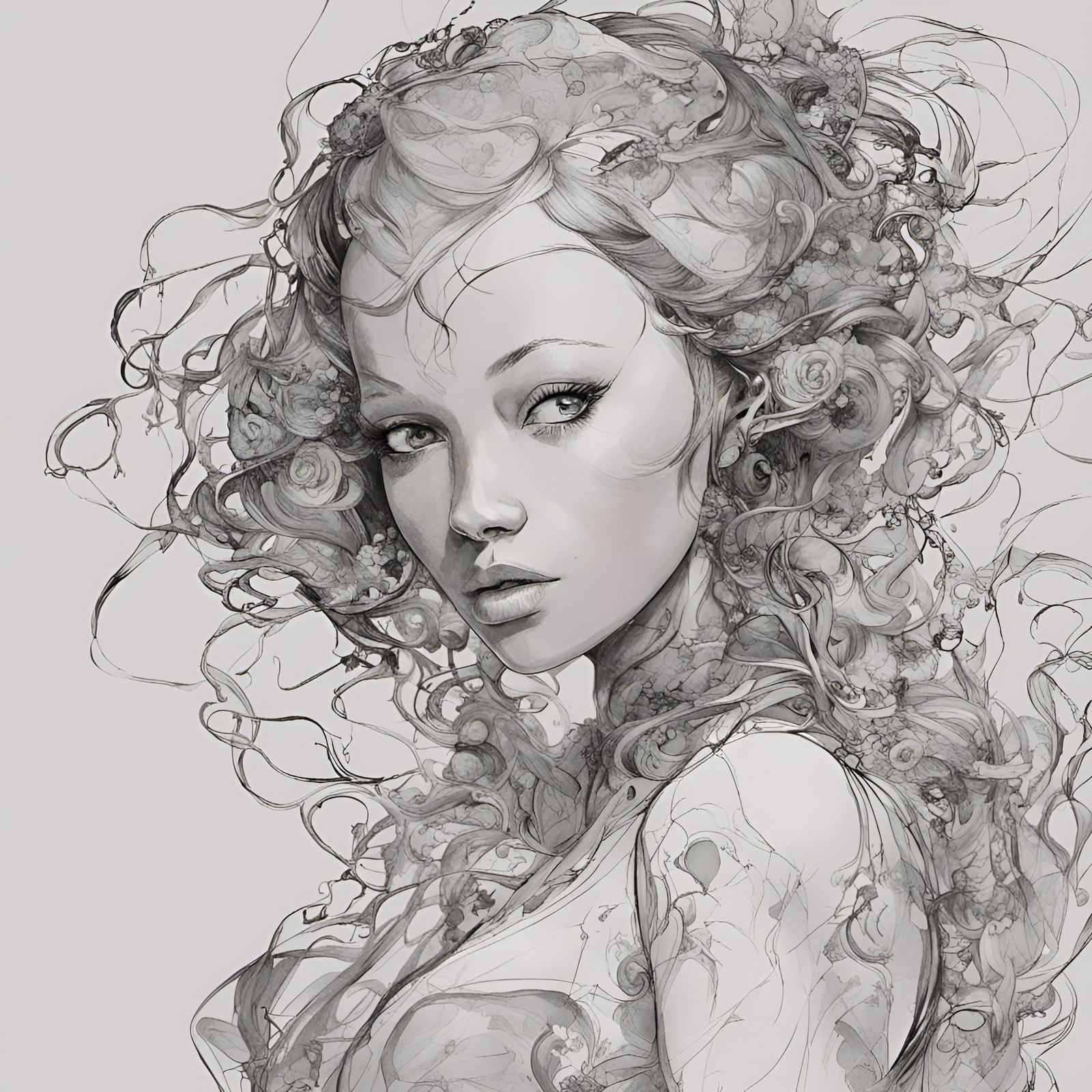 Amazon Organic Tracery: Digital Painting of Gal Gadot