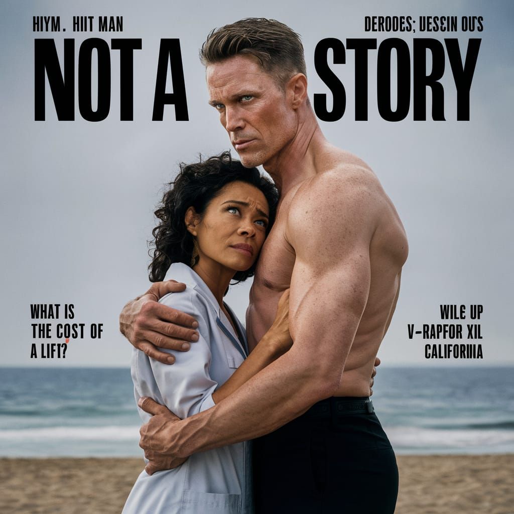 Dramatic Movie Poster: Hitman's Beach Embrace