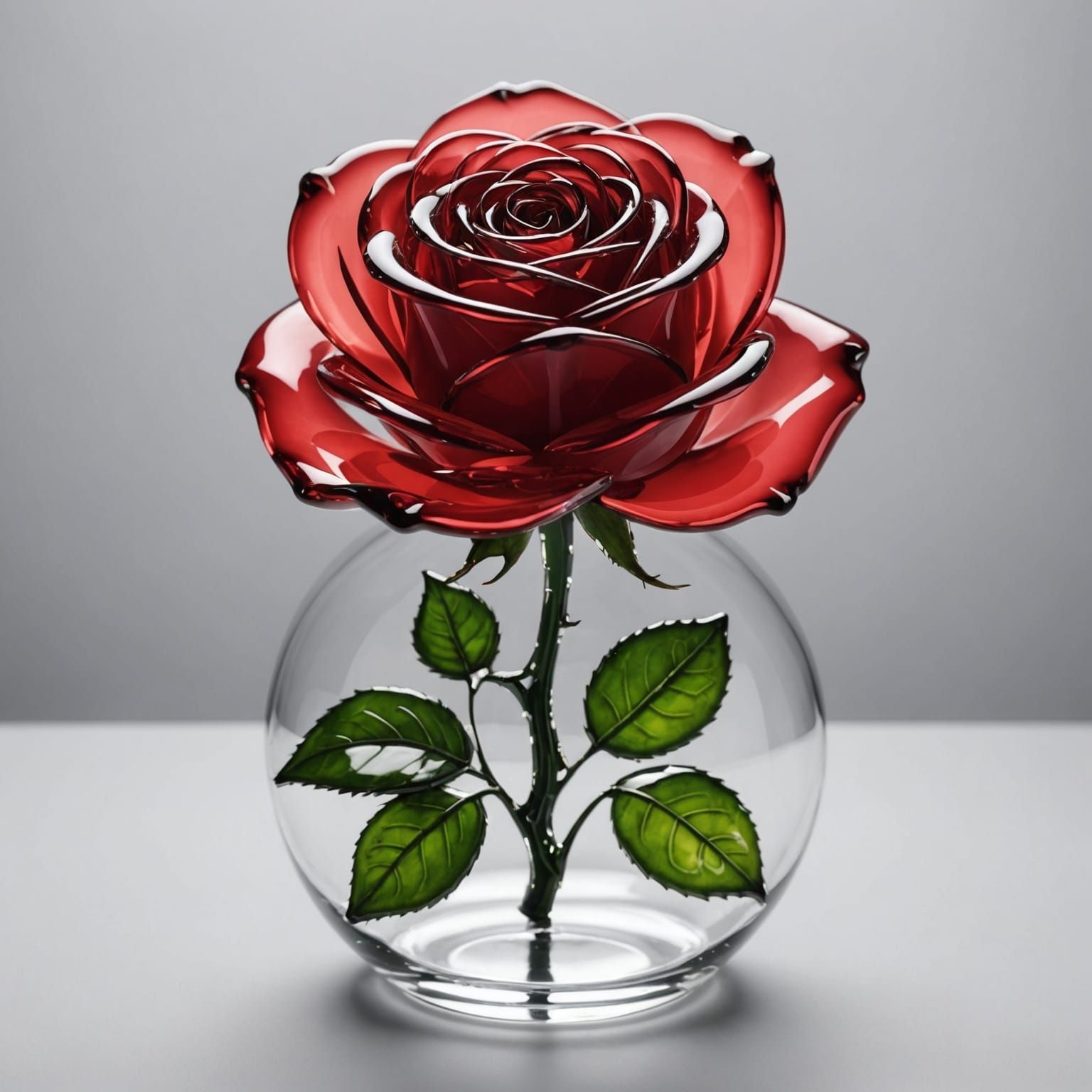 Transparent Glass Rose: A Delicate Creation