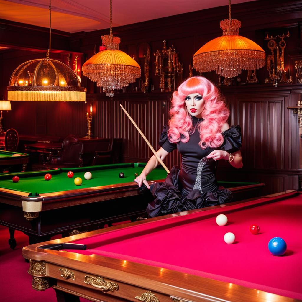 Drag Queens Play Snooker in Chiffon Wonderland