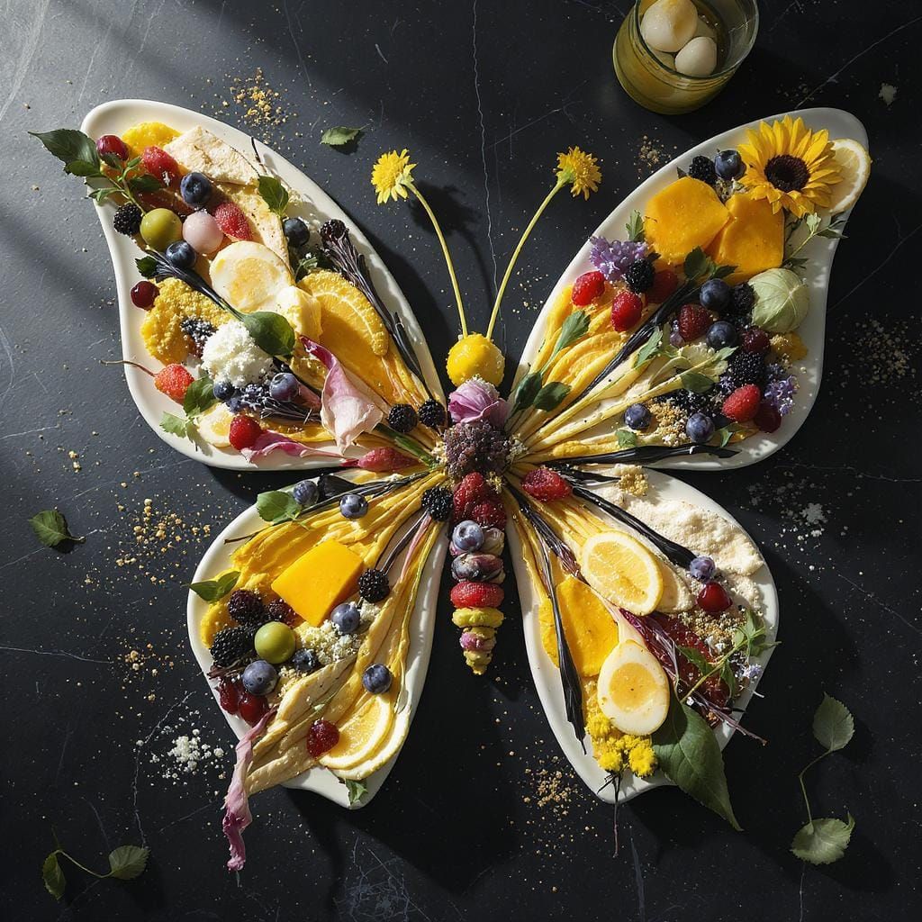 Abstract Butterfly Platter in Expressionist Style