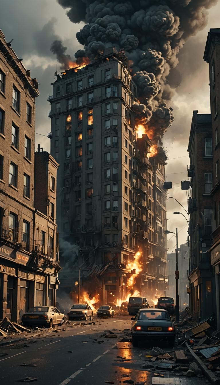 Dystopian London Battlefield in Cinematic Style