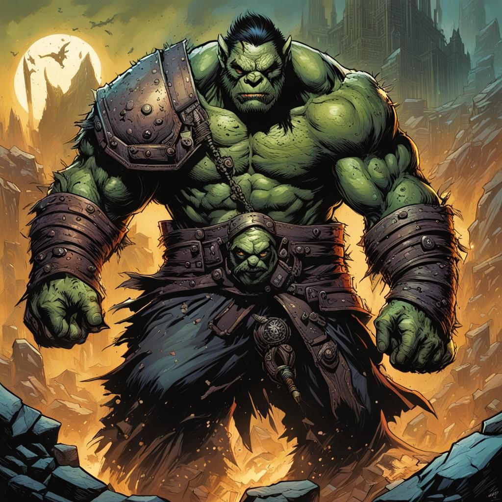 Orc Illustration in Comic Book Art Style