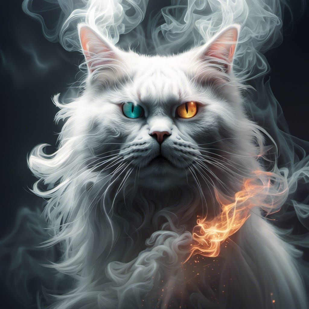 Ghost Cat Fading into Smoke