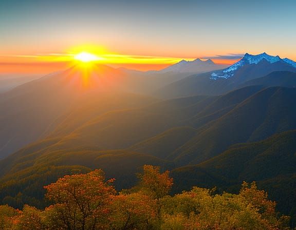 Mountain Sunrise at Dawn