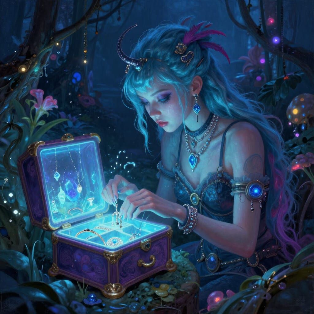 Hope Punk Princess Opens Glowing Jewelry Box in Garden