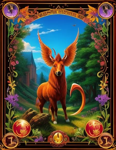 Mythical Creatures in a Fantasy Landscape