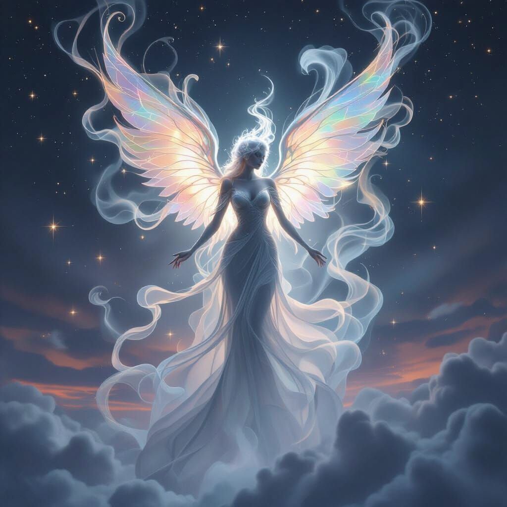 Gothic Surreal Smoke Goddess in Twilight