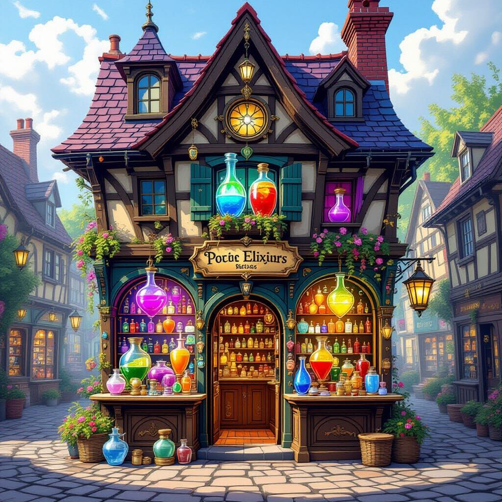 Magical Potion Shop with Elixirs and Charms