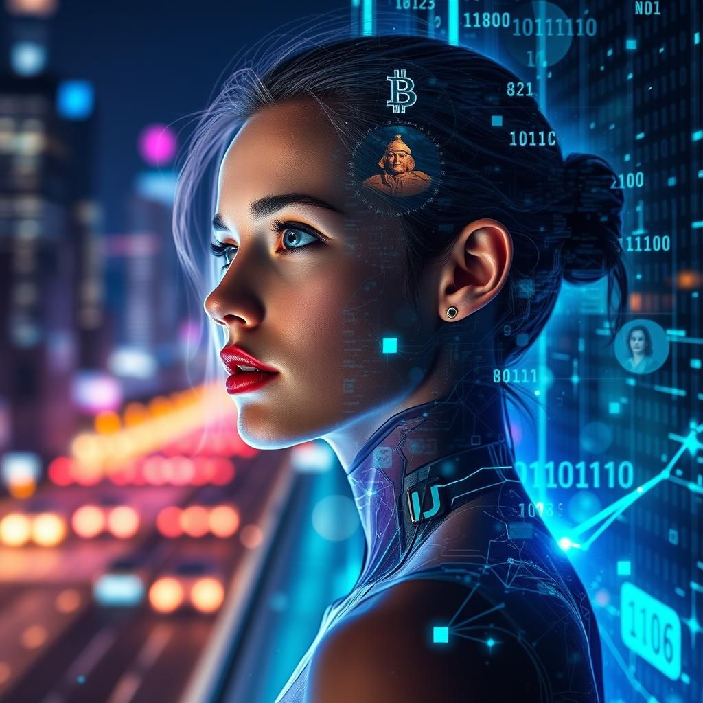 Digital Convergence: A Cyberpunk Cyborg Transformation