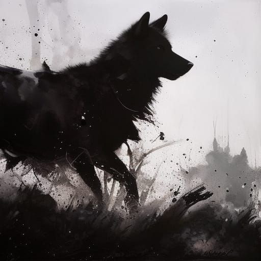 Wolves in the Night Sky: Cinematic HDR Image