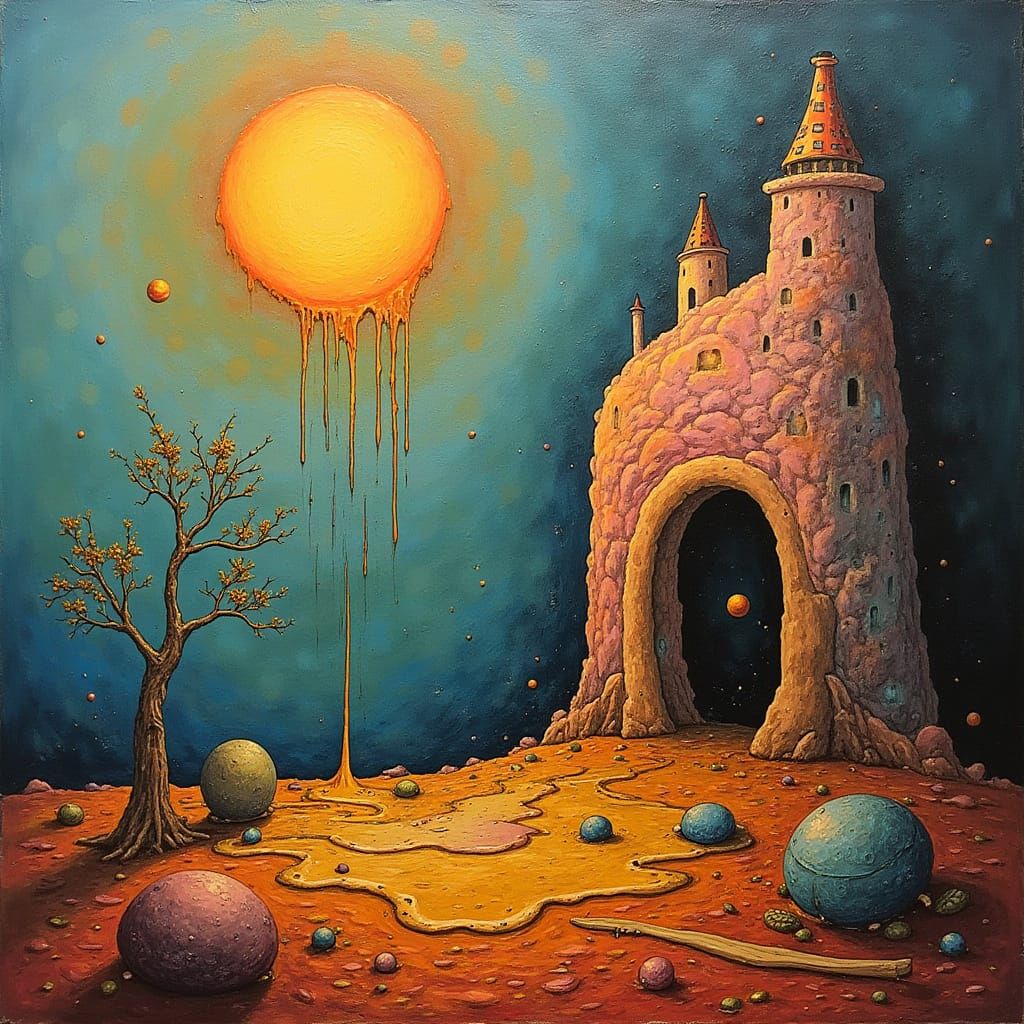 Surreal Melting Oil Pattern in Dreamlike Style