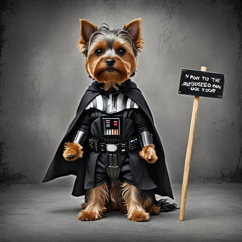 Yorkie as Darth Vader Celebrates Star Wars Day