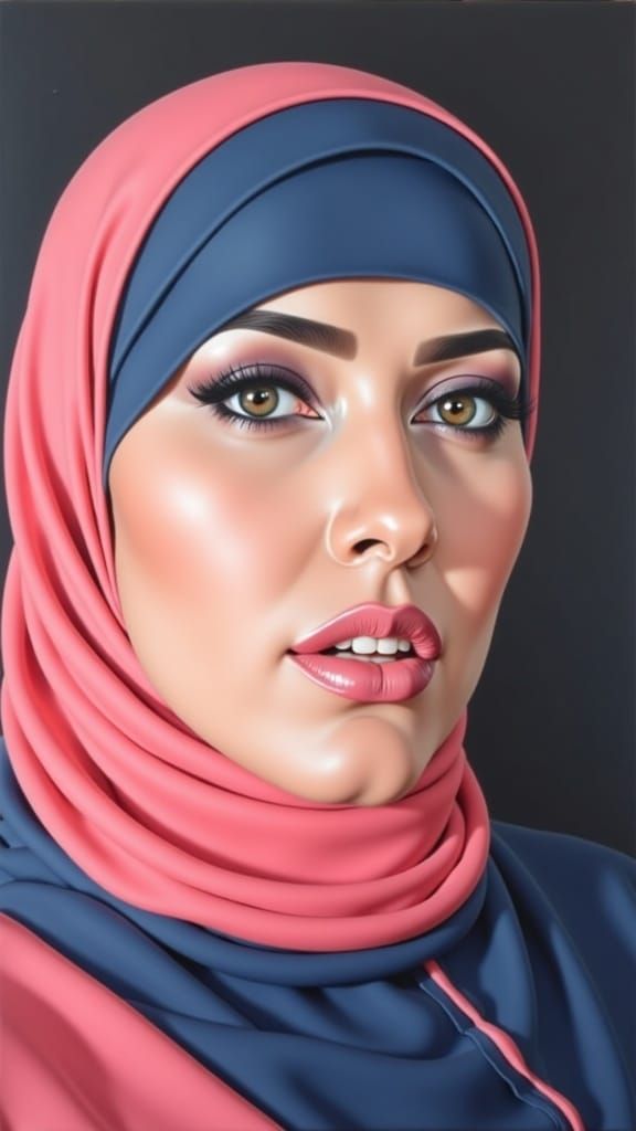 Vibrant Hijabi Woman in Gothic Style Portrait