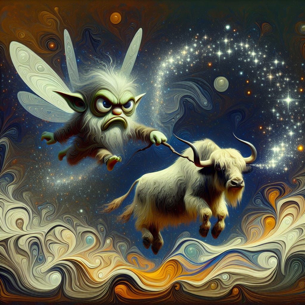 Grumpy Sparkle Pixie Yak in Dutch Pour Style