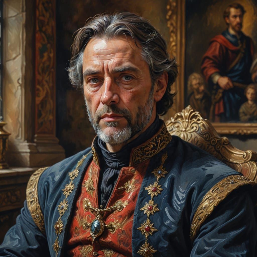 Regal High Noble in Opulent Medieval Splendor