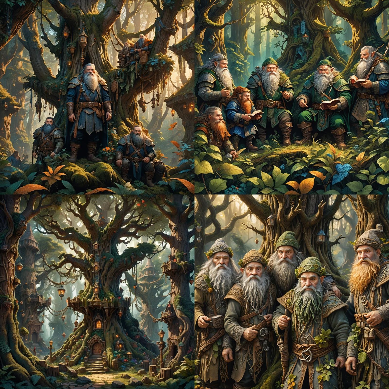 Dwarves in Forest: Detailed Matte Painting